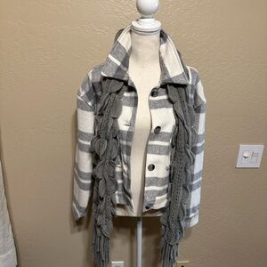 Stoosh Gray and White Checkered Jacket